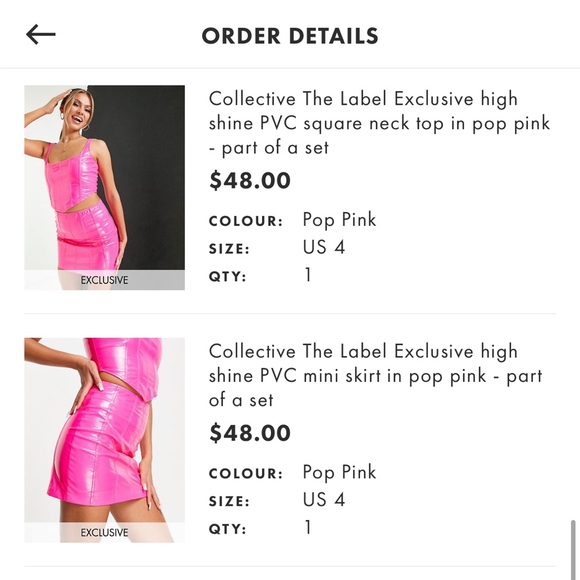 COPY - Collective The Label shine PVC pink corset set from ASOS NWT size 4 - Picture 8 of 12